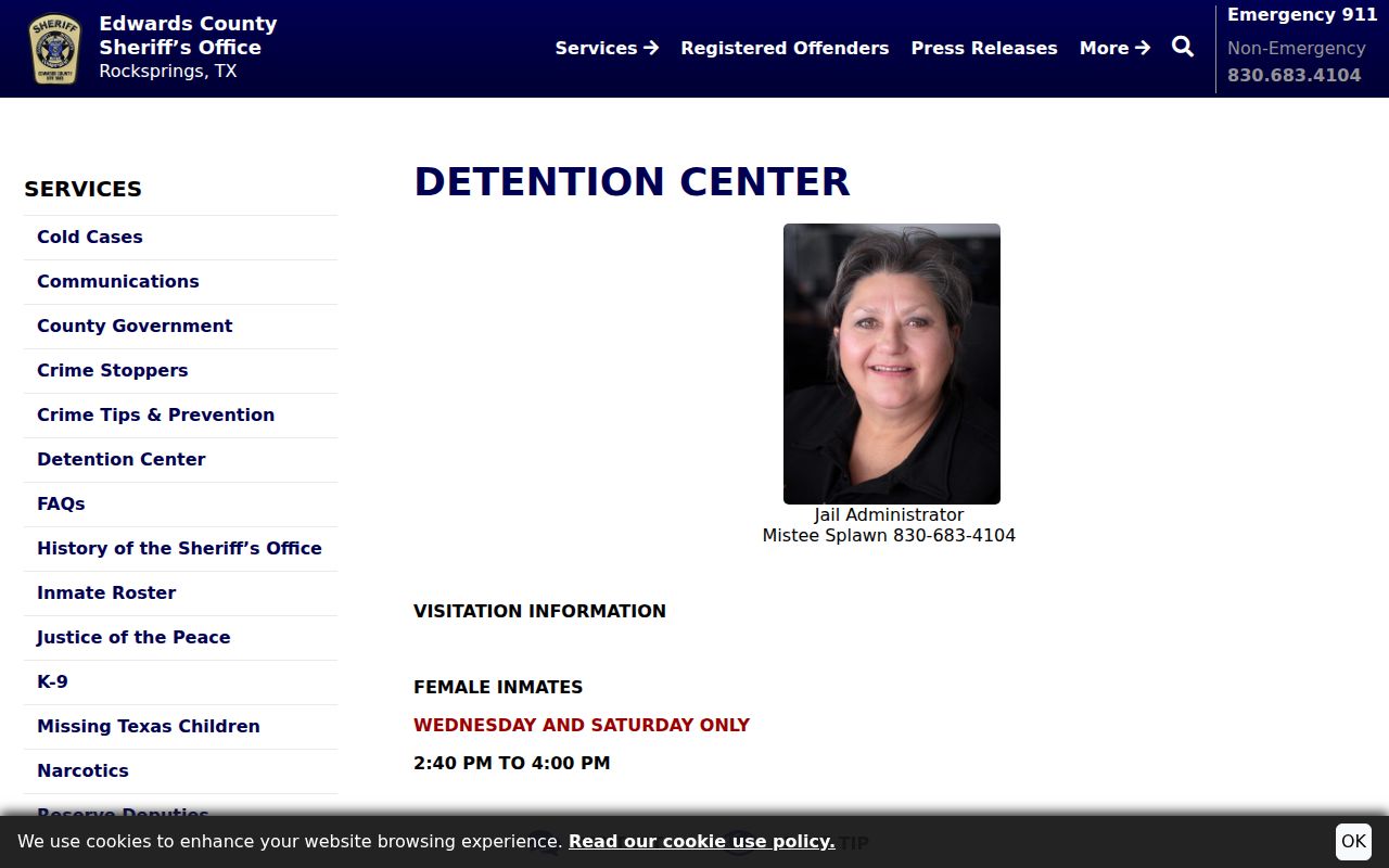 Edwards County bench warrant process, detention and bonding information