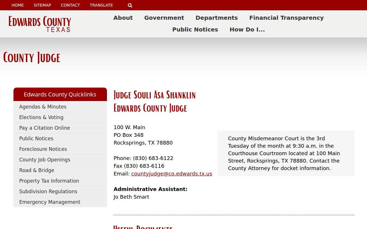 Edwards County bench warrant research, published misdemeanor court schedule