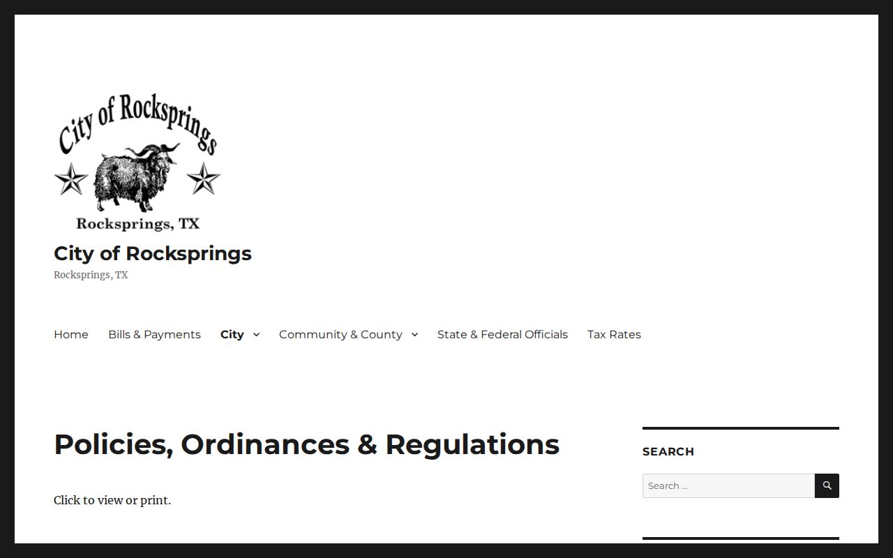 Edwards County municipal warrant records, Rocksprings court ordinance links