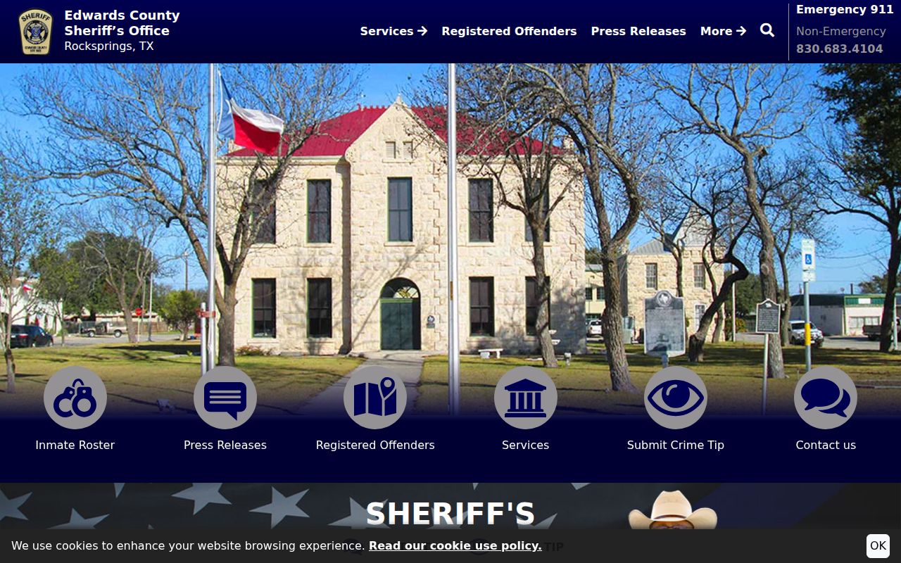Edwards County warrant records research, sheriff office contact page